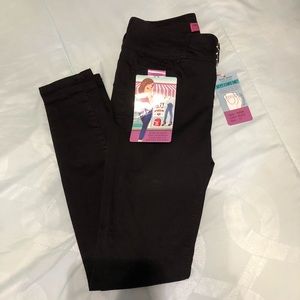 Push Up Black Wax Jean Butt I Love You Sz 11